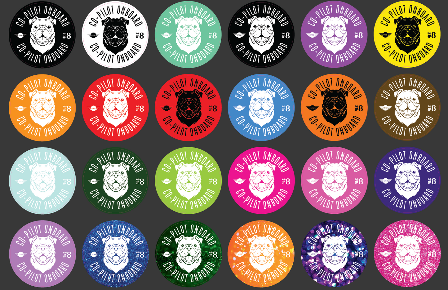Co-Pilot Stickers - Bulldog