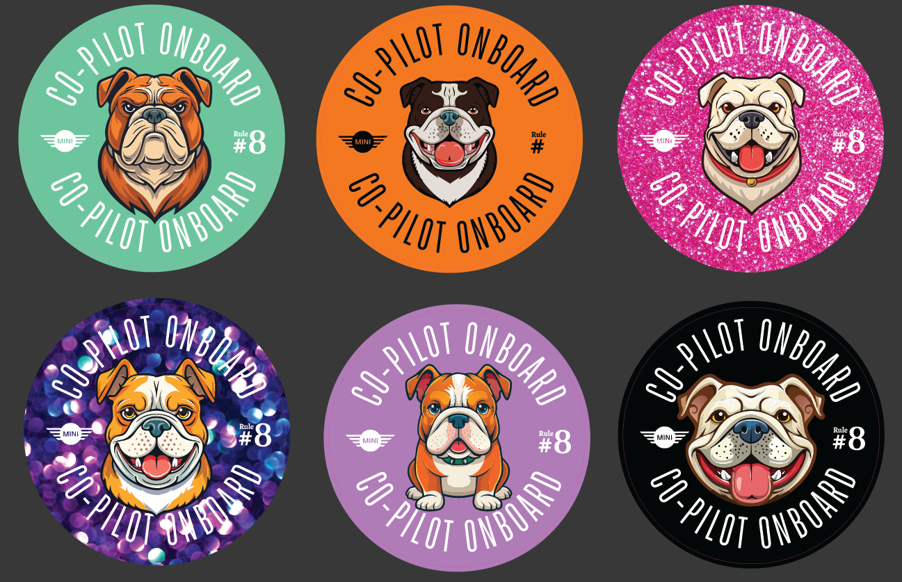 Co-Pilot Stickers - Bulldog
